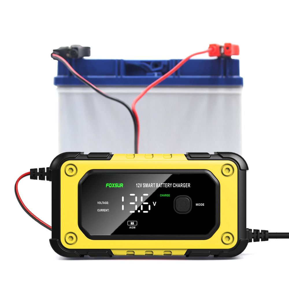 12V charger, motorcycle battery charger, car battery charger, automatic stop when fully charged, 6A  FBC1206E