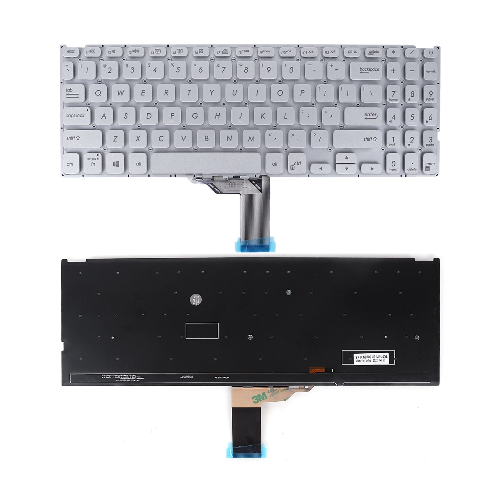 ASUS X512 no pointing, backlit, silver （OEM）  13-0217D-WX01-007