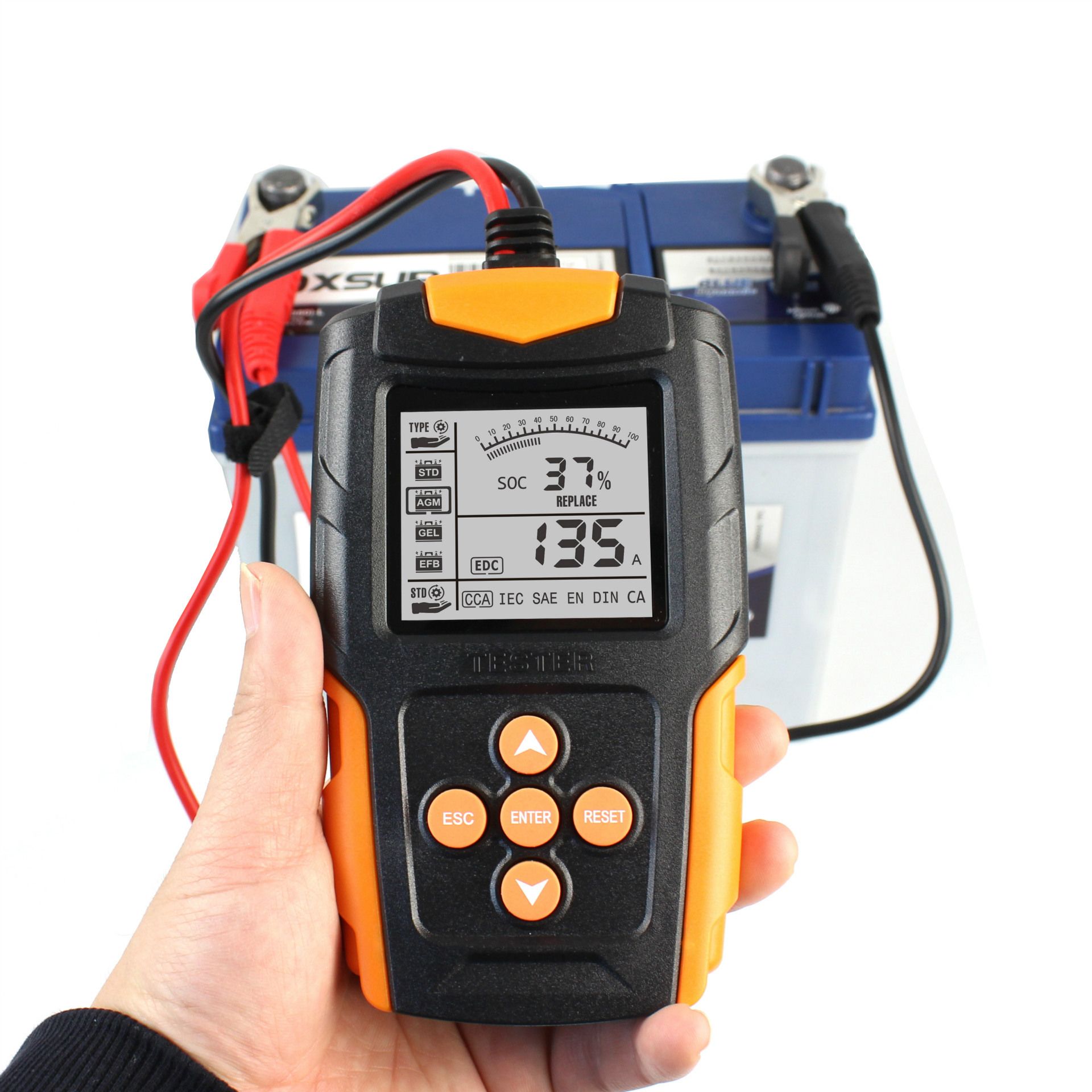 12V 24V Car battery tester  LCD Battery Analyzer Test Tool Digital Analyzer Tester for Car Truck Motorcycle SUV Boat and More  FBT200