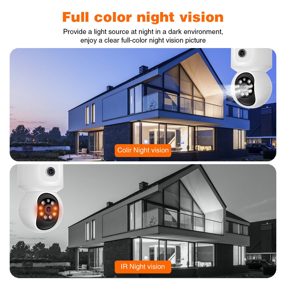 K22 dual-camera outdoor monitoring 1920*1080 high-definition pixel dual-lens intelligent night vision outdoor security mobile monitoring area alarm free rotation two-way communication multi-person viewing  K22