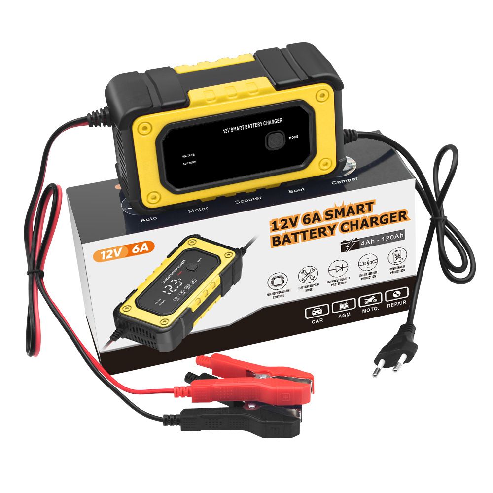 12V charger, motorcycle battery charger, car battery charger, automatic stop when fully charged, 6A  FBC1206E