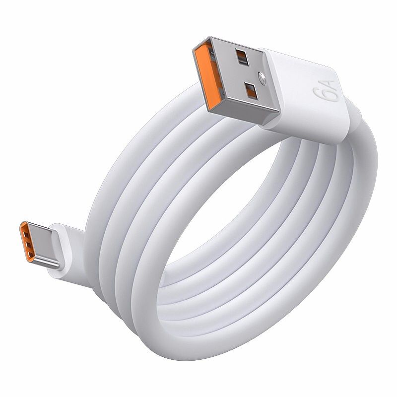 1M Type-A to Type-C 66W Super Fast Charging Data Cable TPE Material Suitable for Huawei Data Cable 6A Charging Cable vivo Xiaomi Fast Charging Charger & Data Cable 6A