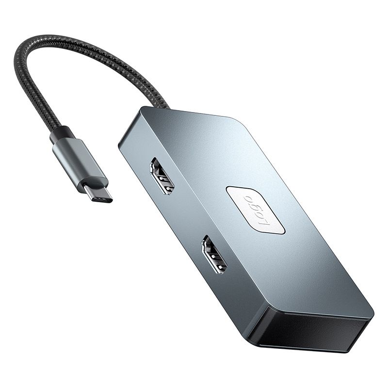 The 7-in-1 docking station is suitable for Apple laptops. Two HDMI type-c docking stations: 2*HDTV 4K30Hz(supporting different display), 3*USB3.0, USB-C data transfer, PD100W  BYL-2312