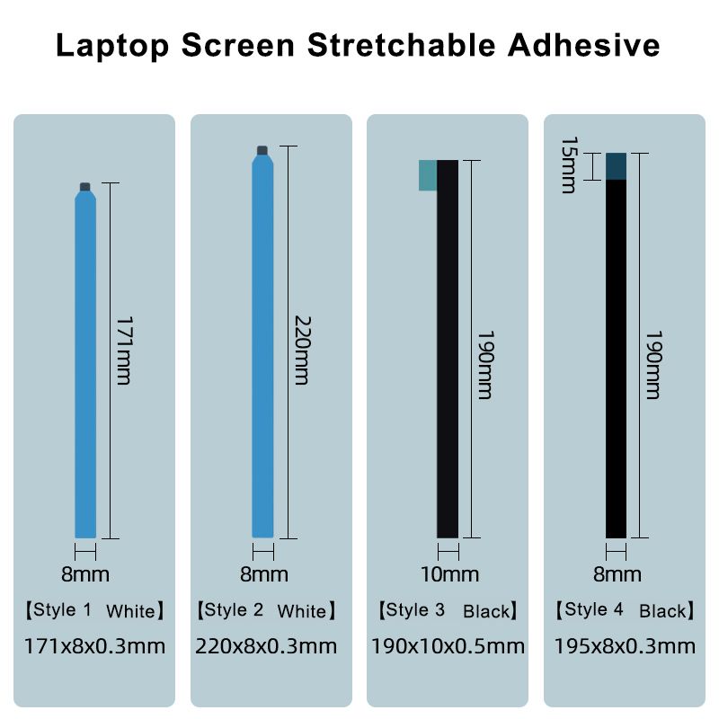 14.0 15.6 inch notebook LCD screen hand tear easy to pull tape Narrow frame computer screen double-sided tape high adhesive 10pcs/lot 190*10*0.5mm 10 Pcs Other N