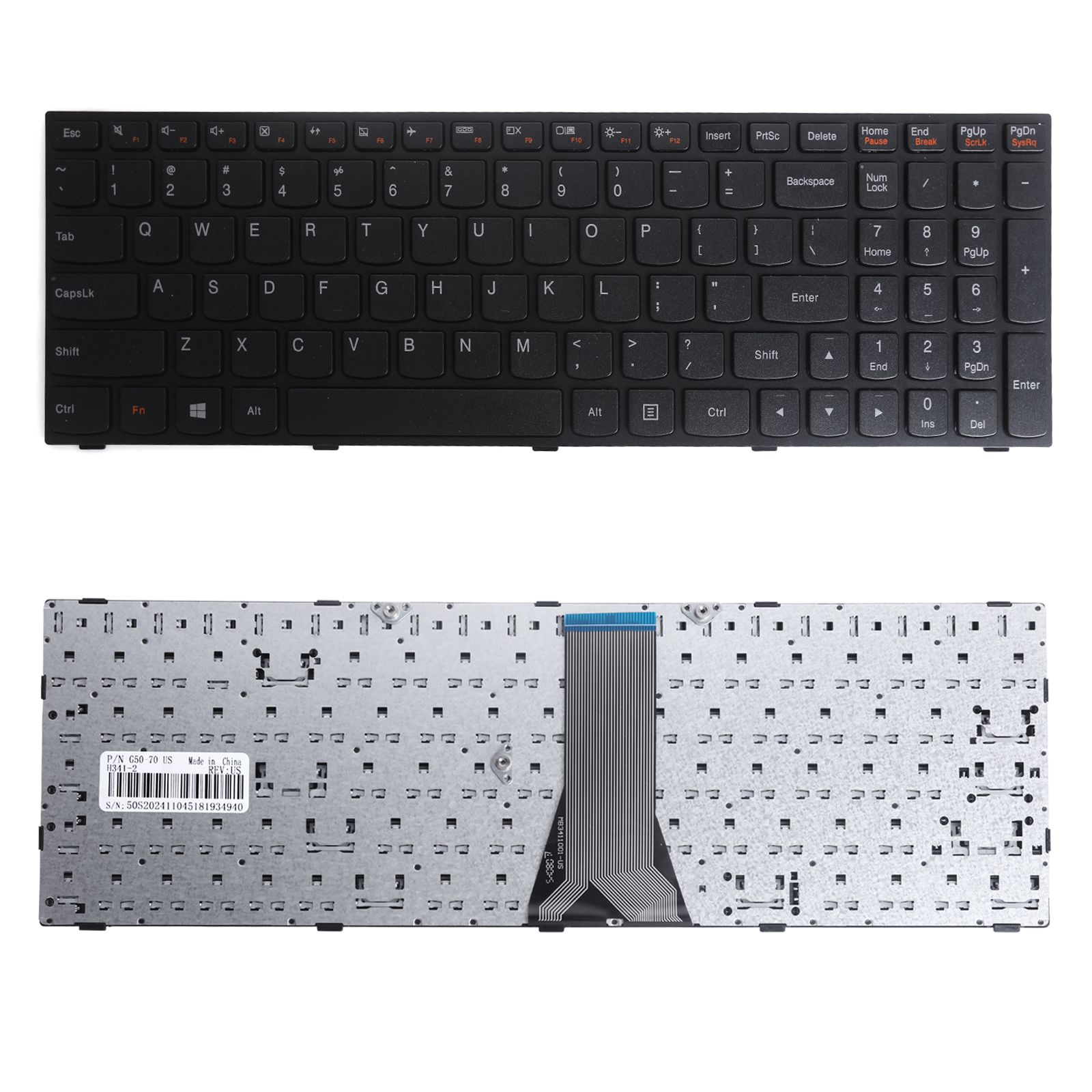 LENOVO G50-70 BLACK FRAME BLACK(Without Foil For Win8)	 US G50-70US 50S202106265181480205 Laptop Keyboard (OEM-B)