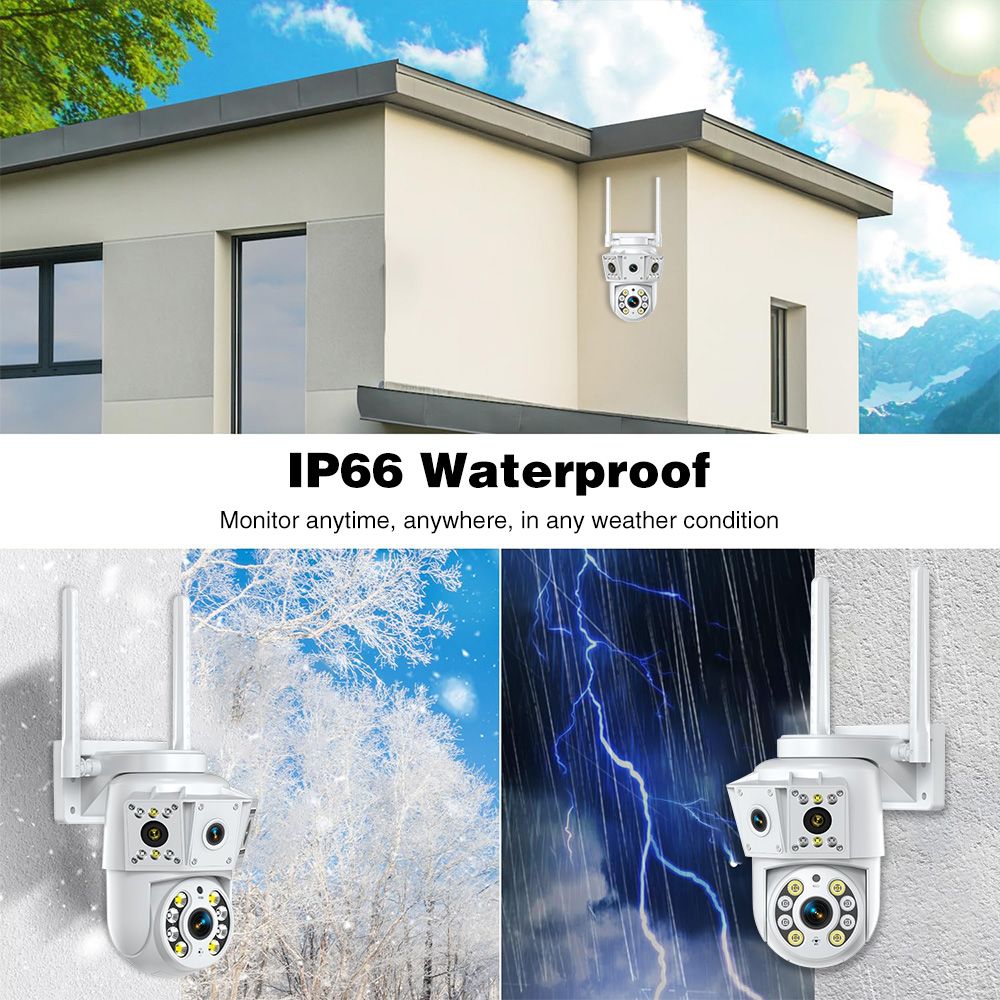 K30 dual-eye linkage camera, high-definition remote monitoring, 360-degree outdoor waterproof wireless monitoring, IP66 waterproof mobile monitoring, two-way intercom, full-color night vision APP, OKAM PRO, suitable for homes, stores, supermarkets, factories and other places  K30