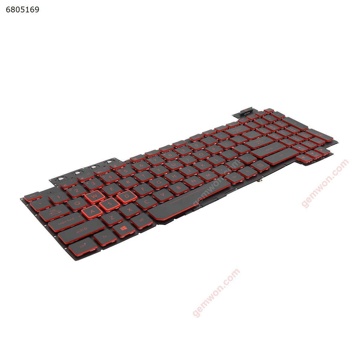 ASUS  FX505/FX504/FX705/FX80  BLACK (Red side,Backlit,WIN8,without FRAME) US V170746GS1 AEBKLU03010 Laptop Keyboard (A+)