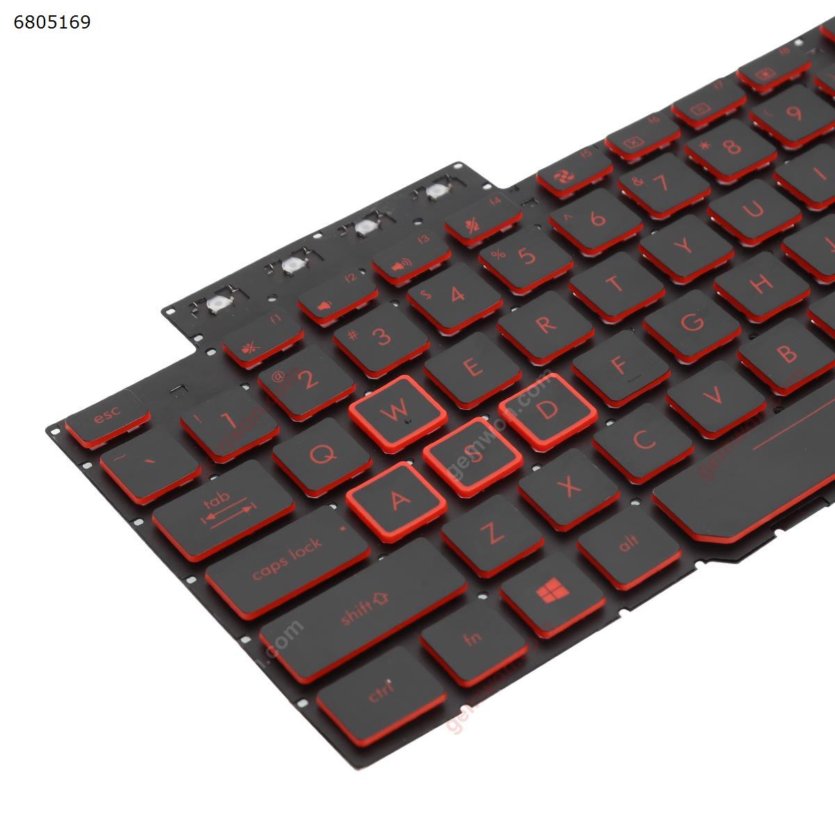 ASUS  FX505/FX504/FX705/FX80  BLACK (Red side,Backlit,WIN8,without FRAME) US V170746GS1 AEBKLU03010 Laptop Keyboard (A+)