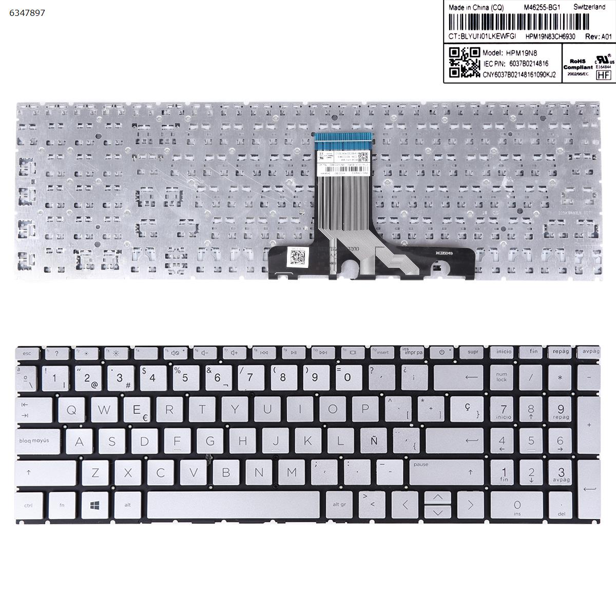 ​HP 15-EG 15-EG0003CA 15-EG0053CL 15-EG0073CL 15-EG1073CL Laptop SILVER (Without FRAME) SP HPM19N8 P/N 6037B0214816 Laptop Keyboard (Original)