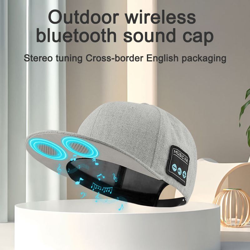 [Black] Wireless Speaker Hat Bluetooth 5.4 Dual speakers outdoor sports external music Cap Voice call type-c charging  YX2