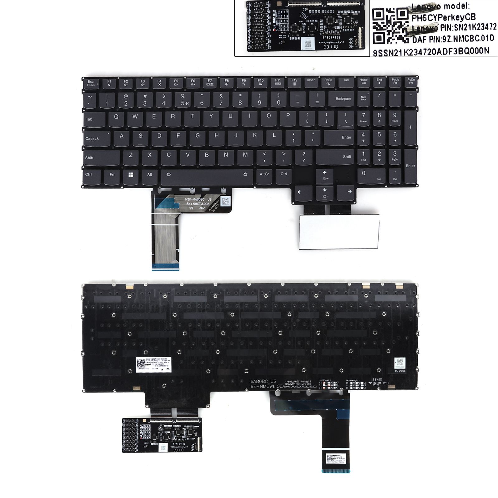 Lenovo R9000X R9000K 16ARHA7 ARHA7 2022 GRAY（PCB Backlit，Win8）  9Z.NMCBC.01D