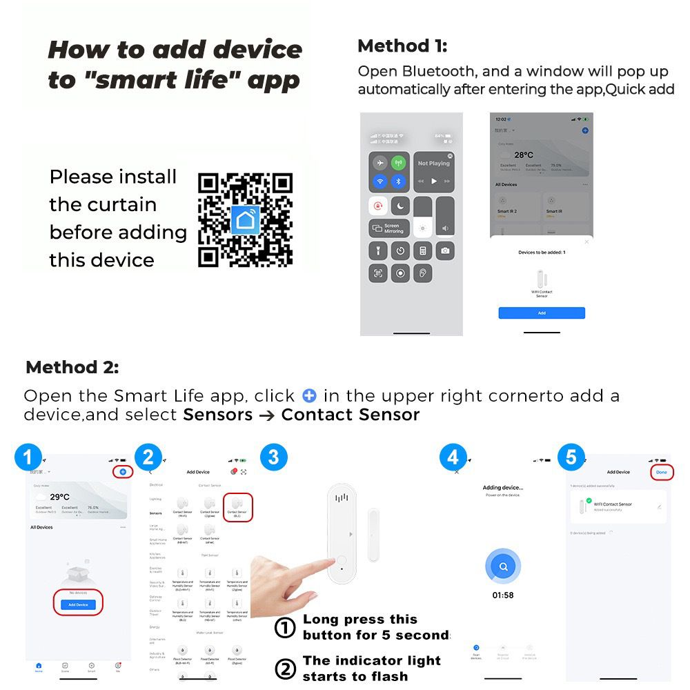 wifi Door status sensor tuya Intelligent door status sensor Remote acousto-optic door and window/door status sensor One-click anti-offline alert real-time sensing switch status  WL-19KWT