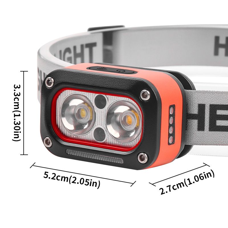 2*XTE three light source strong sensing headlamp USB charging outdoor night run LED lighting headlamp  YD-08