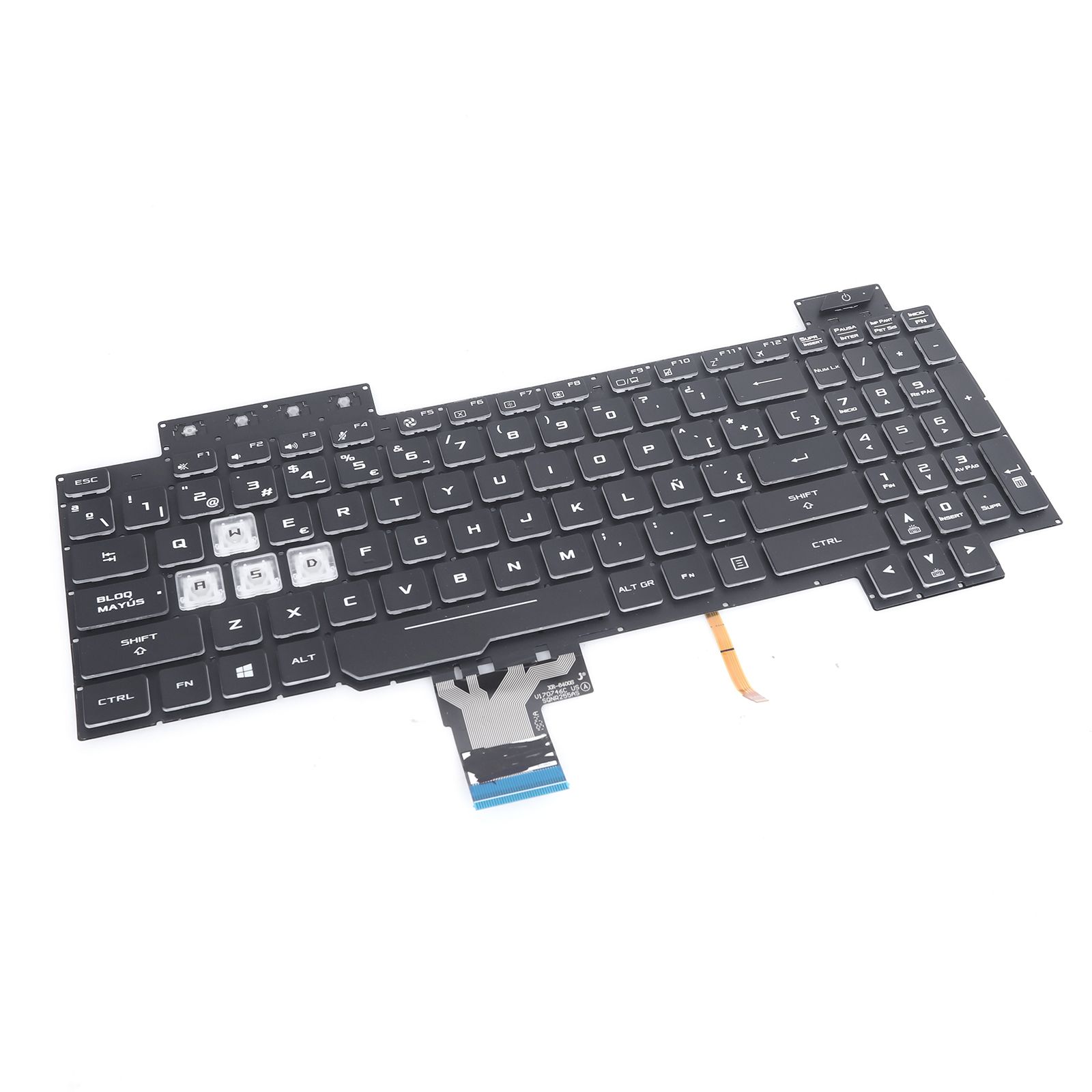 ASUS FX505  FX504  FX705 FX80  backlit, black, white writing, white border  13-0325C-WX01-T04SP