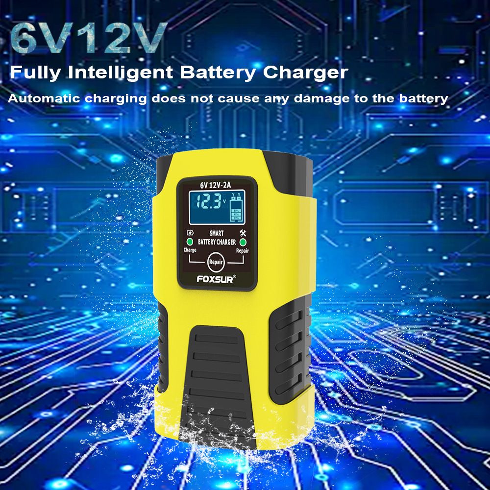 Motorcycle battery charger 6V, 12V pedal lead-acid battery fully intelligent repair multi-purpose charger  FBC061202D