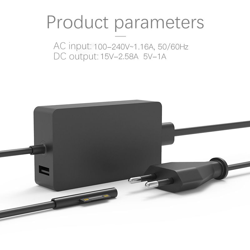 Compatible with Microsoft tablet power adapter Surface Por6 charger 15V2.58A 44W European standard Laptop Adapter A1800