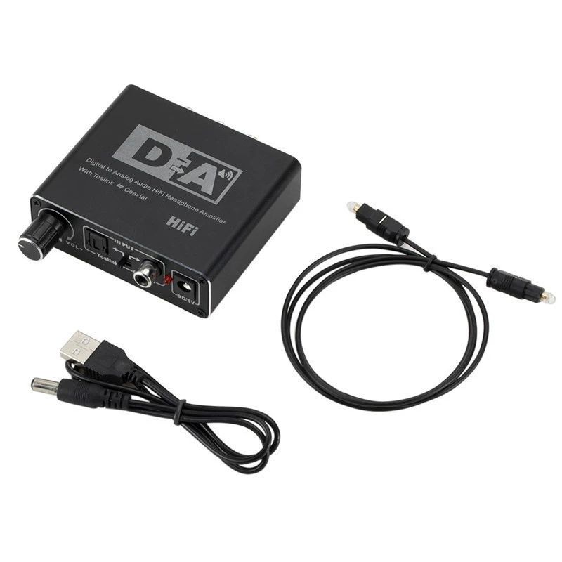 Digital fiber to analog converter coaxial to 5.1 channel audio decoding separator 3.5 headphone strap adjustment Audio & Video Converter WFX079