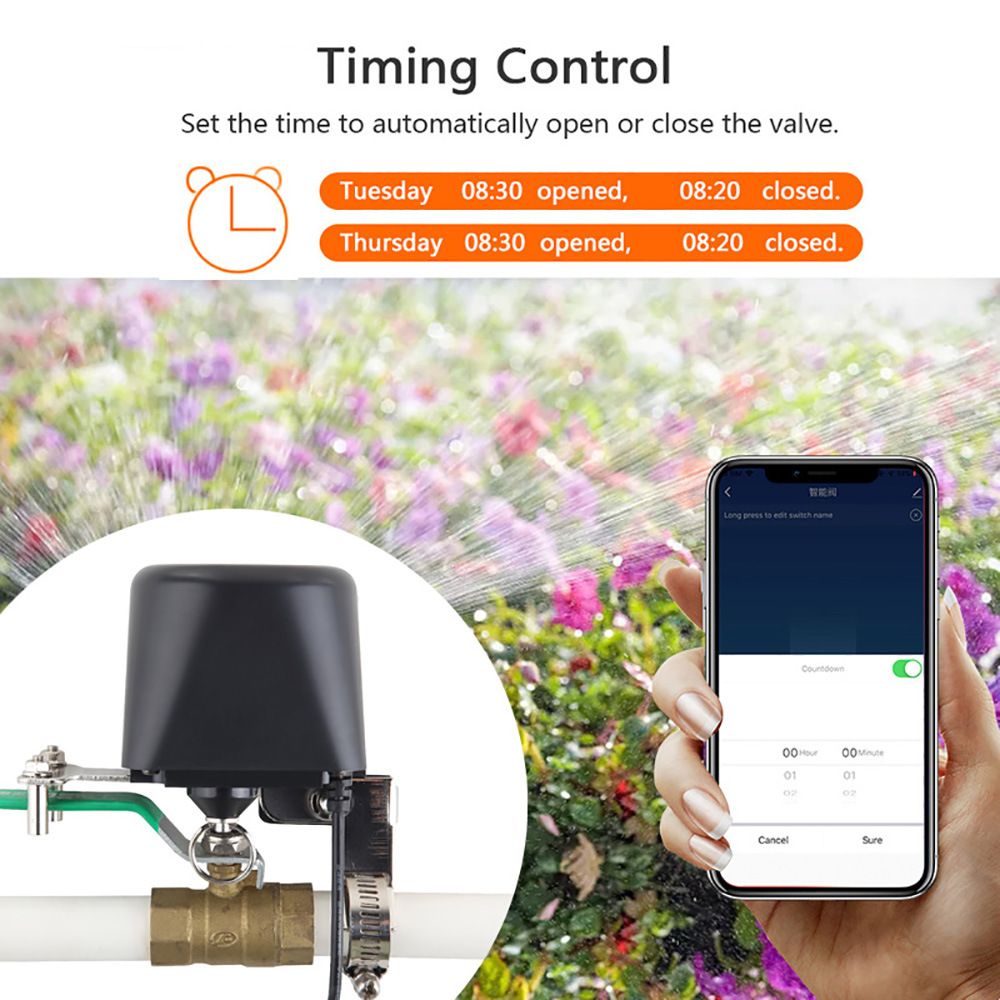 WiFi Gas valve manipulator Water valve tuya Smart APP remote water pipe gas smart valve mobile phone control timing switch intelligent linkage  RQF