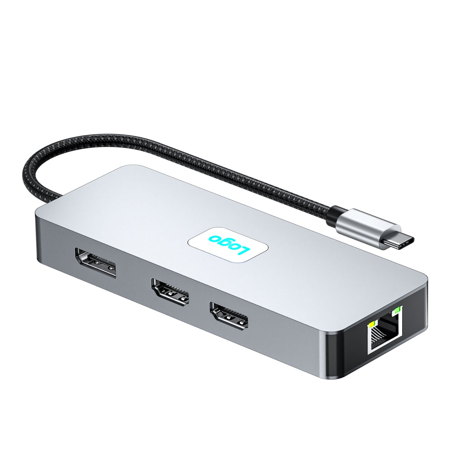 Type-c docking station, USB3.2 extender, Gigabit network port, notebook cable collector, docking station, HDTV 4K60Hz*2+DP 4K60Hz+ Gigabit network port +USB3.0*3+PD100W  BYL-2401