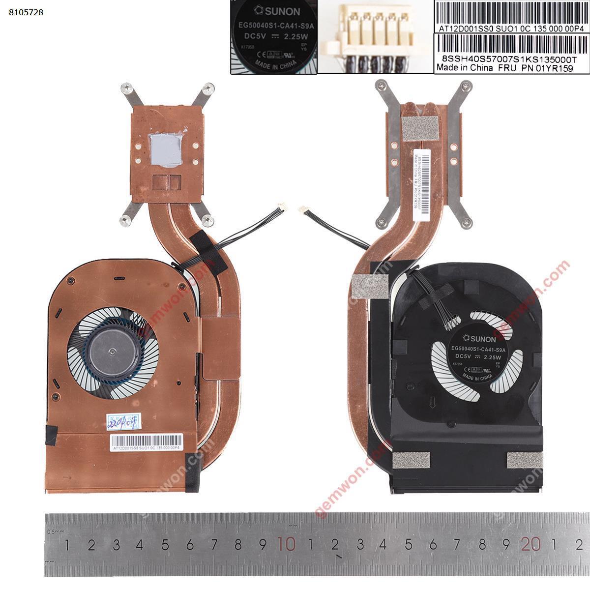 Heat sink fan suitable for Lenovo ThinkPad x1 Carbon 6th 2018 generation CPU radiator. Laptop Fan 01YR159