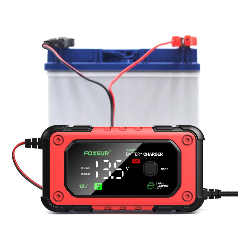 7A large screen color display 12V motorcycle and car charger AGM lead-acid lithium iron phosphate charger  FBC1207E