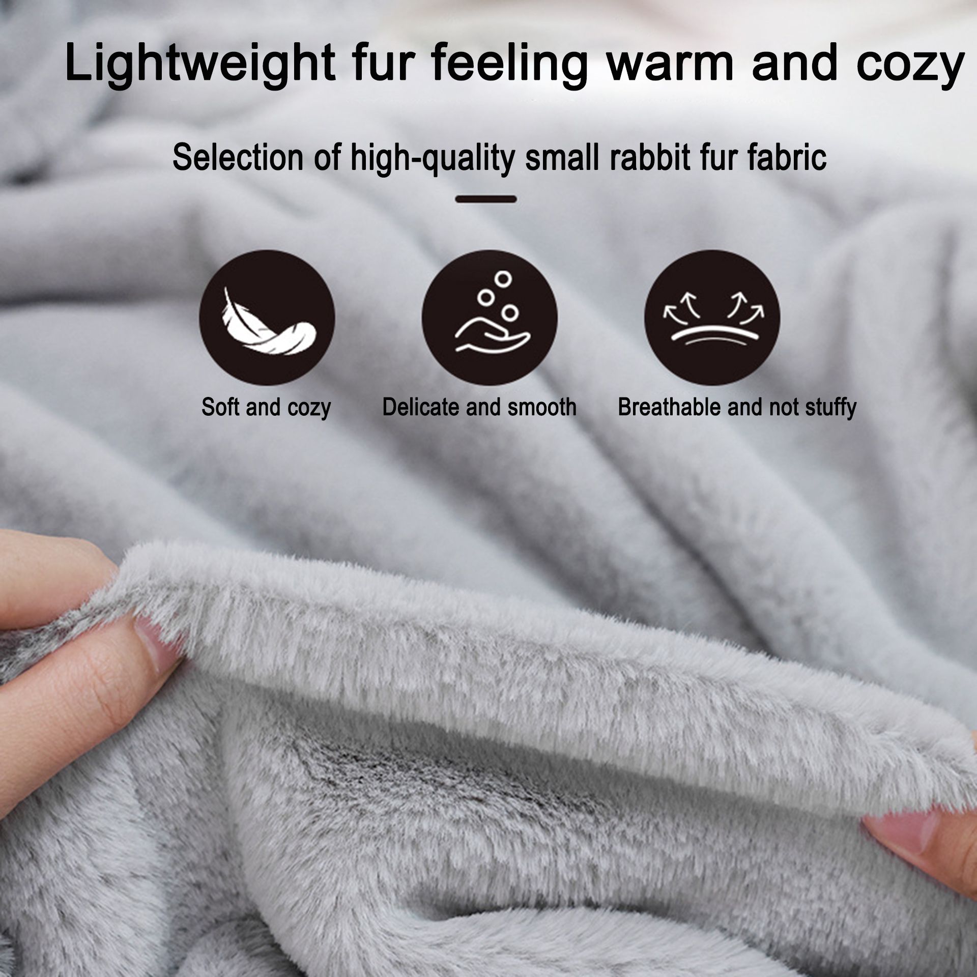 Super comfortable rabbit hair electric heating blanket intelligent constant temperature heating cover blanket lunch break warm shawl Multi-function blanket intelligent constant temperature three temperature control USB power supply  M5F14