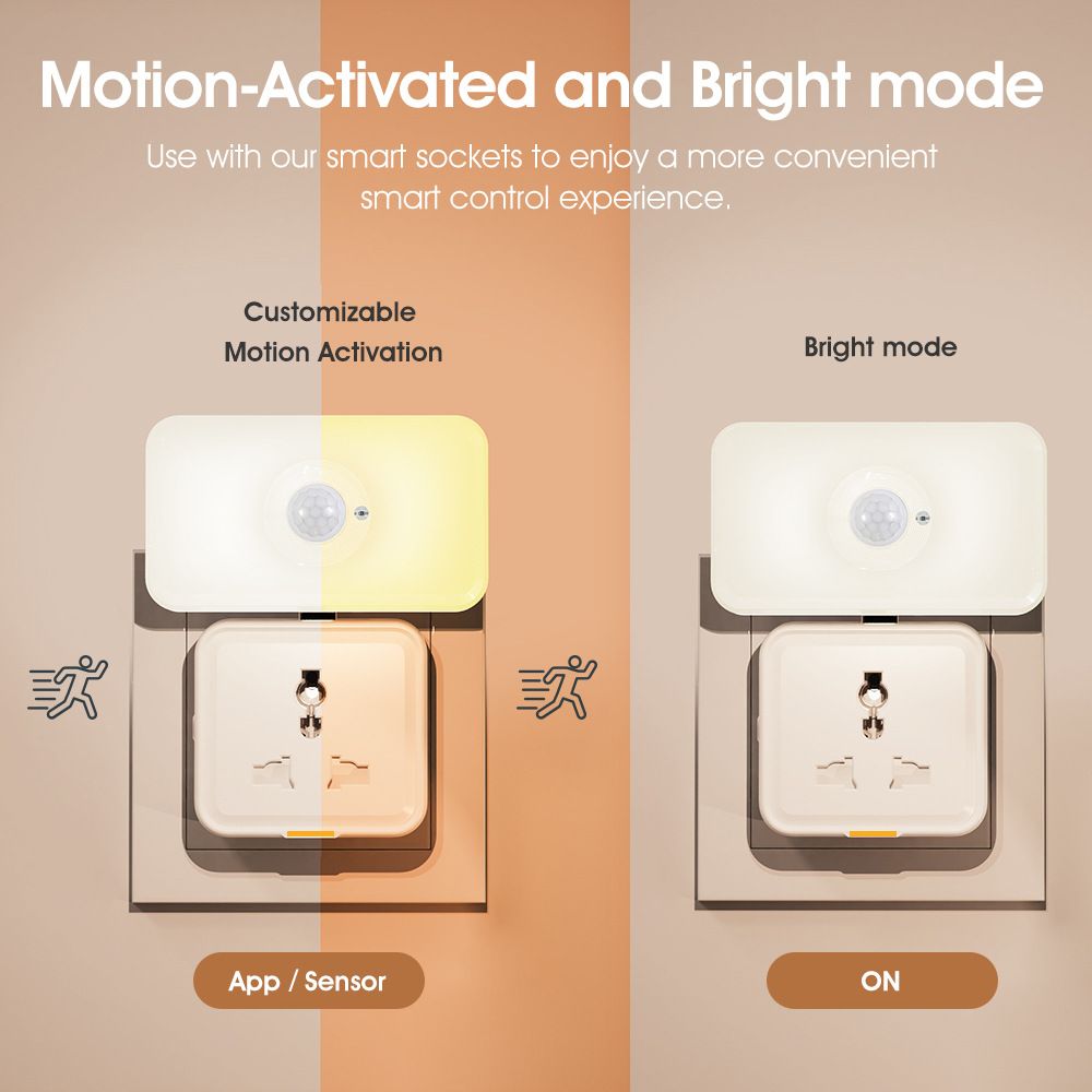 tuya WiFi Human movement detection PIR sensing warm white light sensing small night light smart home voice remote  YD101