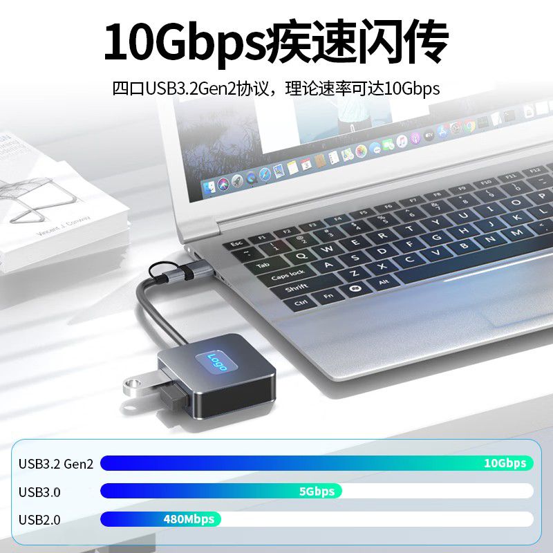 Notebook docking station four-in-one HUB type-c hub 4in2 USB3.2*4 10Gbps  BYL-2320