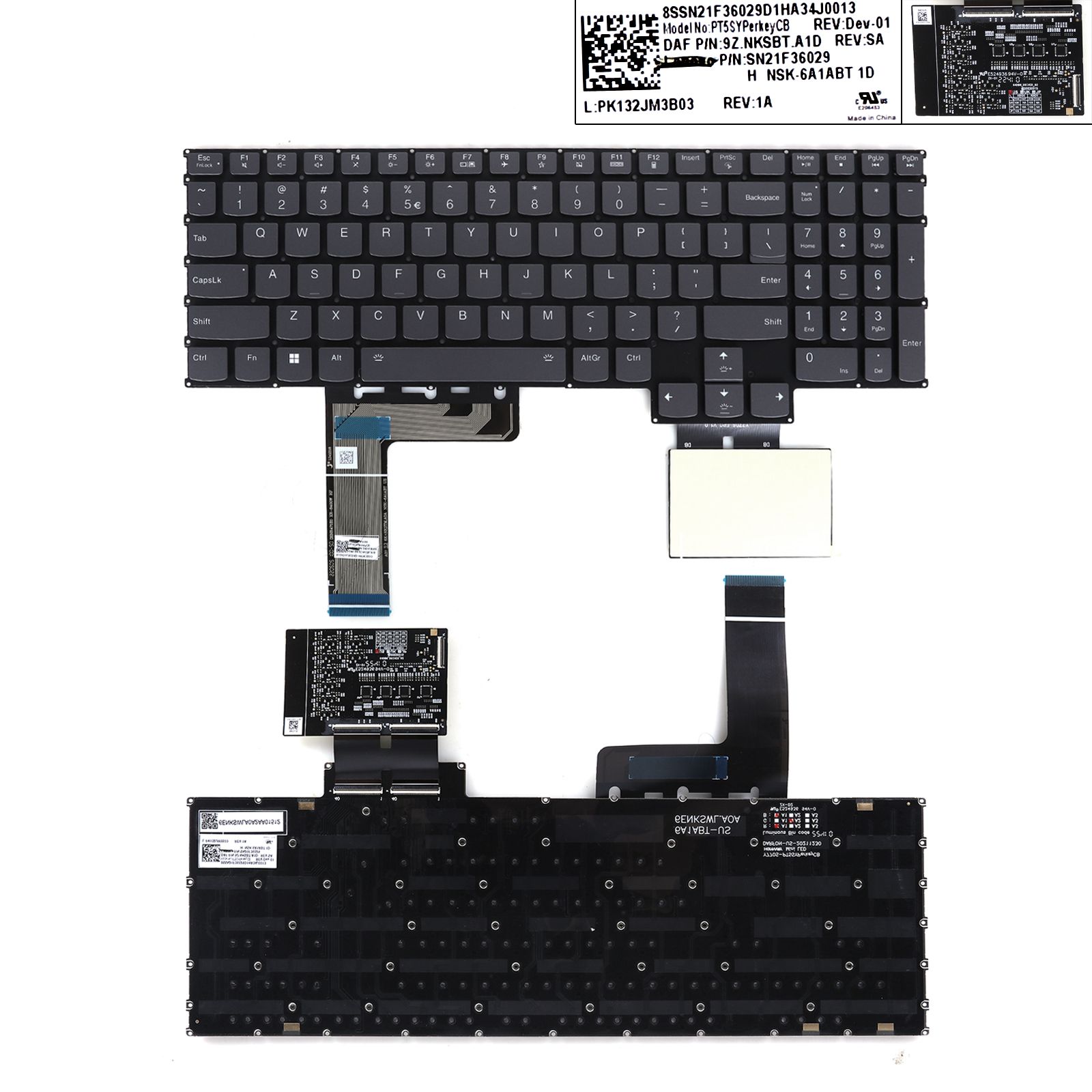 Lenovo IdeaPad Gaming 3 15ARH7 3 15IAH7 /16IAH S7 15IMH5/16ARH7 R9000X ARHA7 Y9000X IAH7 2022 GRAY（PCB Backlit，Win8）  9Z.NKSBT.A1D