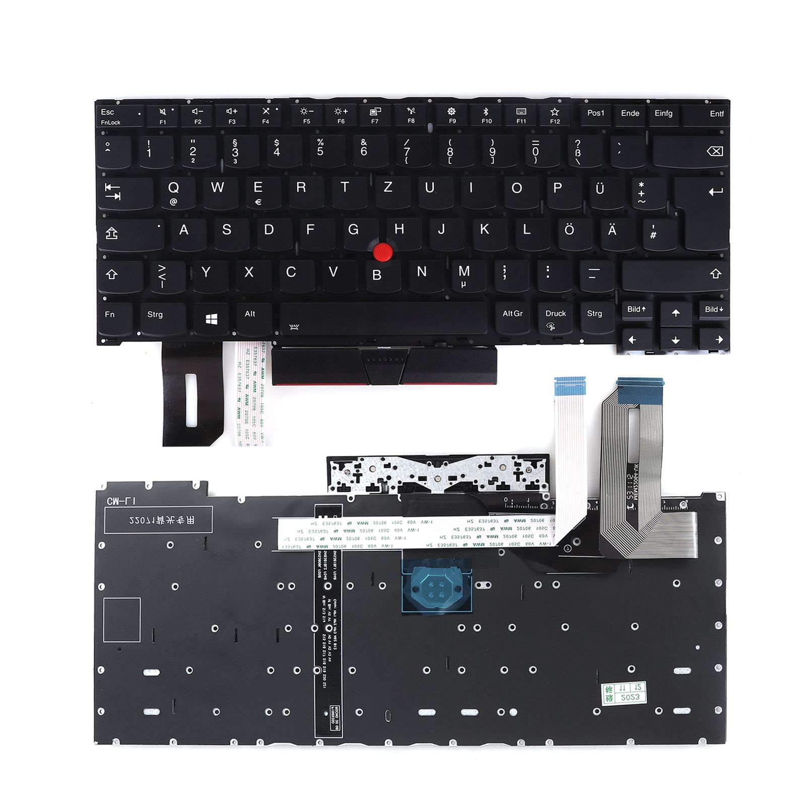Lenovo ThinkPad T490s T495s BLACK（Backlit，With Point，Without FRAME，Win8）  N/A