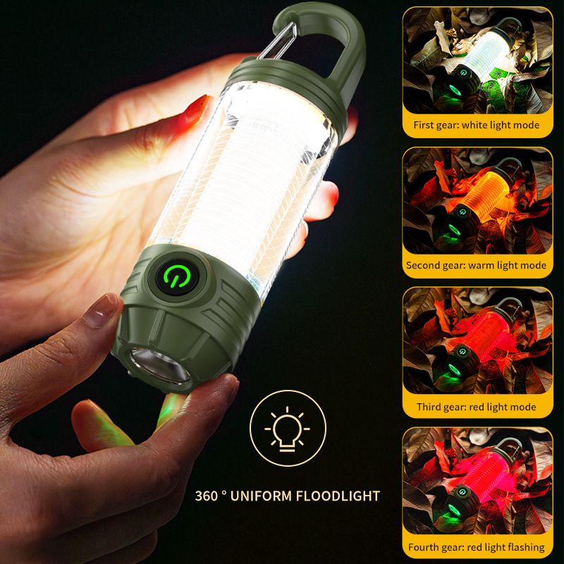 Outdoor camping light Multi-light source portable keychain hook mini flashlight atmosphere camping light  LY19