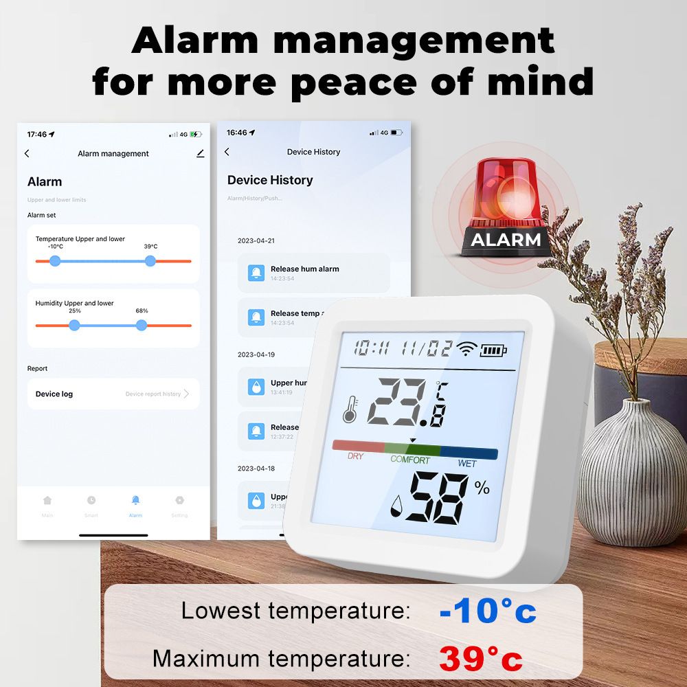 TUYA APP WIFI Version Temperature and Humidity detector Temperature and humidity sensor intelligent linkage temperature and humidity  TH05