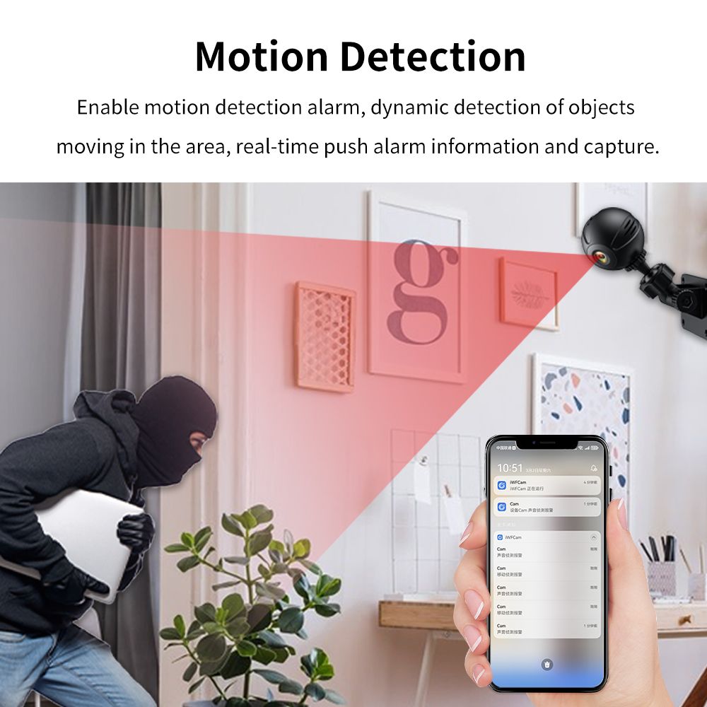 X3 high-definition camera, indoor home monitor, outdoor sports, multi-scenario wireless WIFI, high-definition monitoring, object movement monitoring, high-definition infrared night vision, remote viewing on mobile phone, TF storage, multiple installation methods  X3