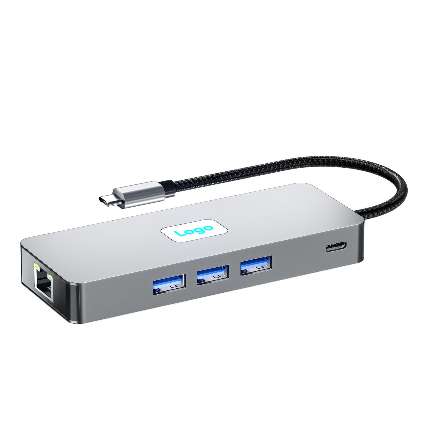 Type-c docking station, USB3.2 extender, Gigabit network port, notebook cable collector, docking station, HDTV 4K60Hz*2+DP 4K60Hz+ Gigabit network port +USB3.0*3+PD100W  BYL-2401