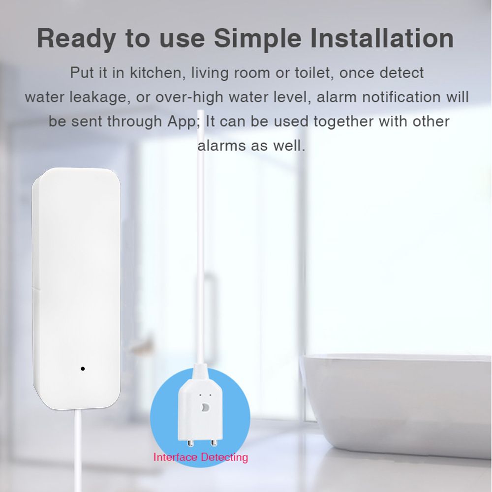 Tuya WiFi Water leakage alarm Overflow water detector Water level alarm record View APP notifications  WL-898WT