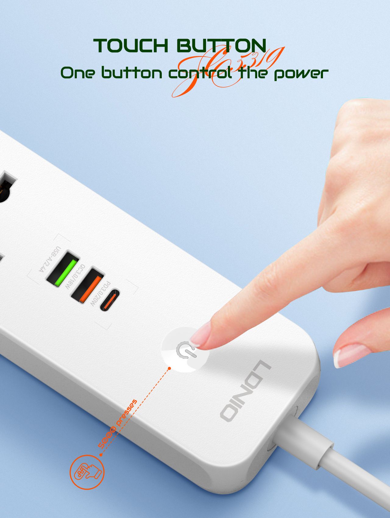 Universal jack panel USB perforated PD Quick-charge jack board US/EU/UK slot 53mm pitch 38W Maximum output 1*TYPE-C PD3.0/20W 1*USB-A/QC3.0/18W 1*USB-A/2.4A European standard  SC5319