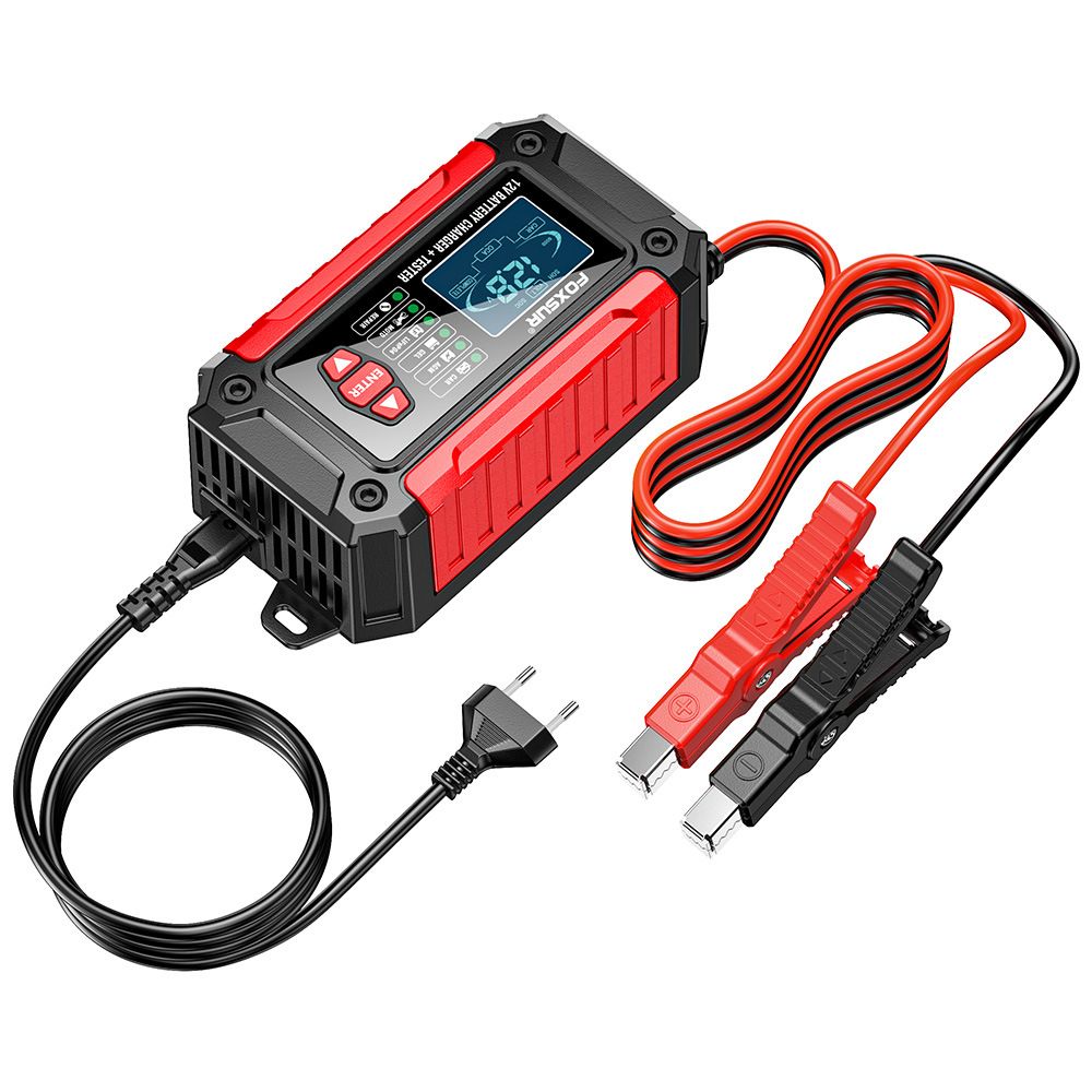 2-in-1 battery quality detector, battery analyzer, 12V car and motorcycle lead-acid lithium iron phosphate battery charger  FTC-1206