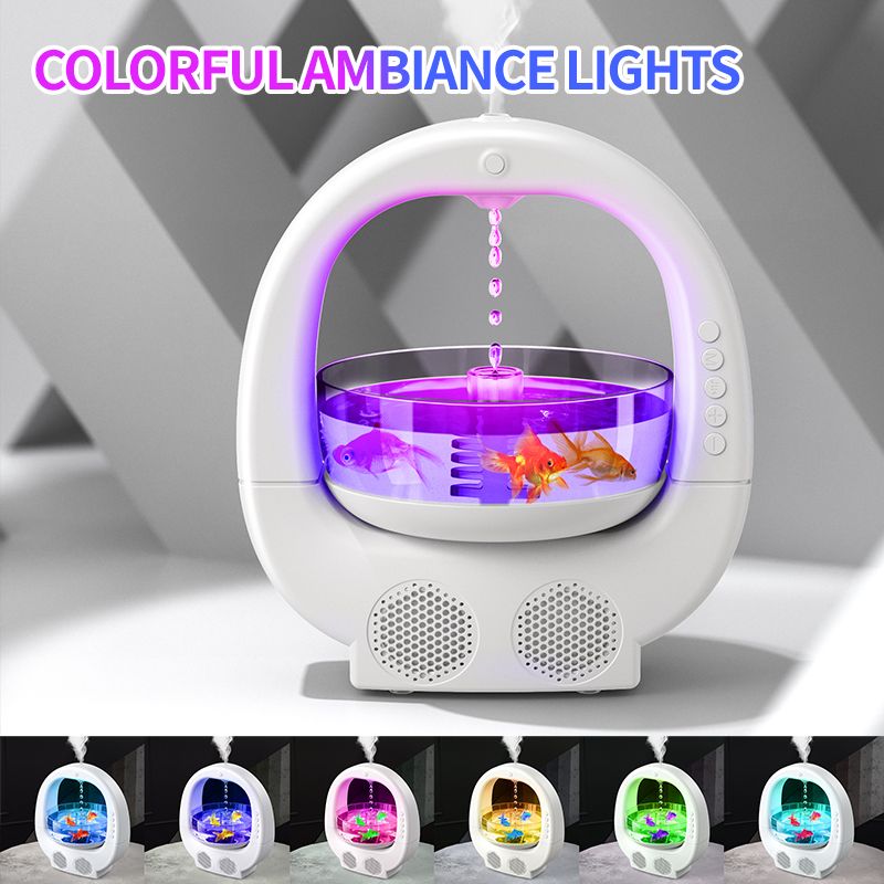 Anti-gravity humidifier Household bedroom air water supply water drop backflow Multi-function Bluetooth speaker Humidifier Bluetooth sound ambient light Type-C power cord (without fish)  Y11