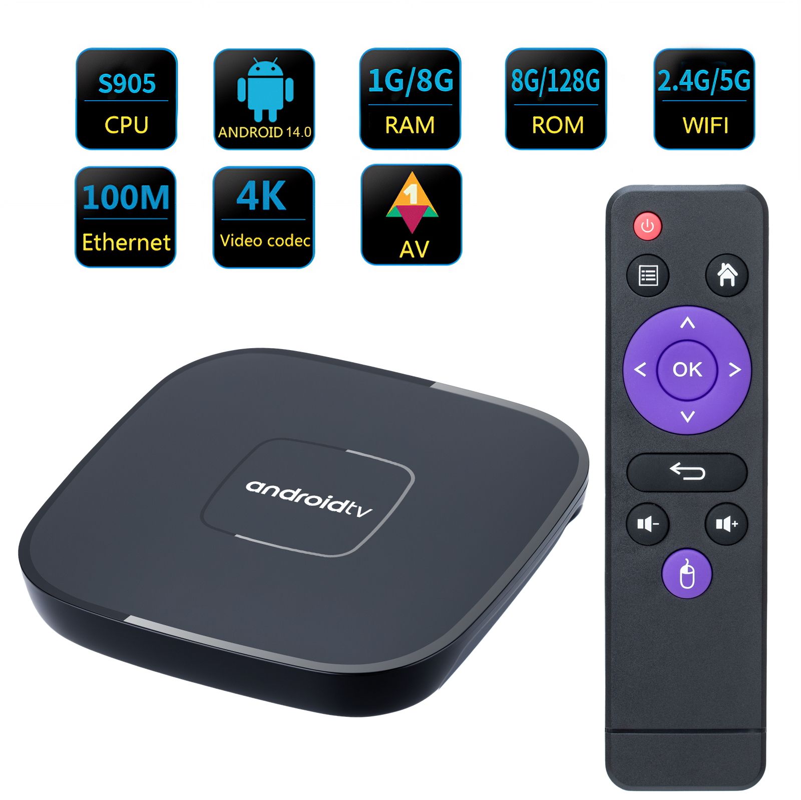 Q96 A1 android TV Set-top BOX 4K Digital Video box Network Player TV BOX 5G 1GB+8GB 2.4G android 7.1 Euro regulation  Q96 A1