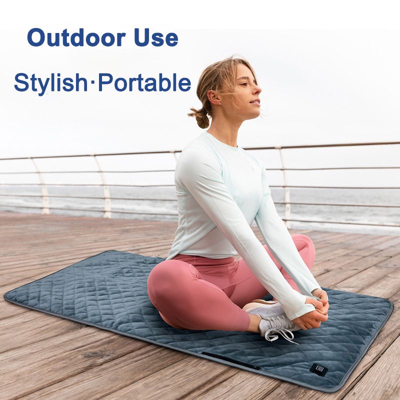 Multifunctional cushion Heated Yoga cushion Ultra-flexible fabric carbon fiber heating heated picnic cushion 110*70CM USB portable  1