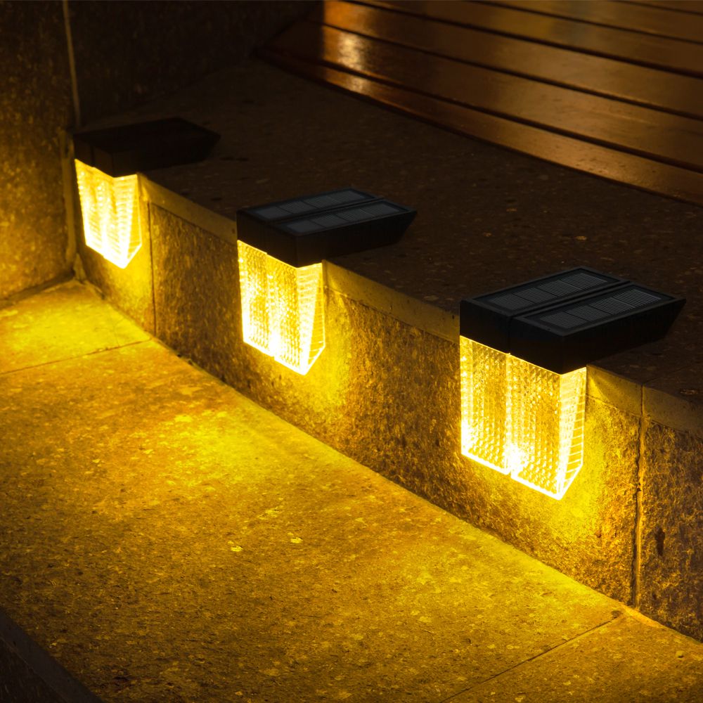 2 pcs/lot solar LED light right Angle stair light L light stair step light Outdoor garden decoration courtyard wall light Outdoor waterproof intelligent induction warm light + colorful RGB  DS801