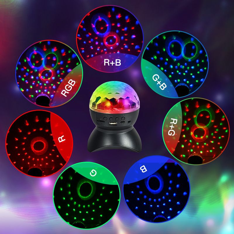 Home colorful magic ball light Bundy atmosphere light Bluetooth acoustic light ball dormitory singing flash room atmosphere light RGB colorful 5W  L-740