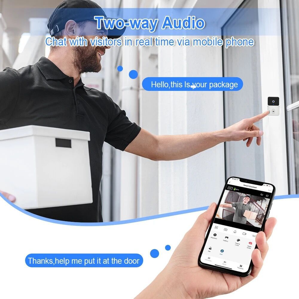 tuya APP Smart doorbell Visual doorbell wireless remote surveillance video intercom high-definition night vision two-way voice intercom Lithium battery long standby  WL-ML01