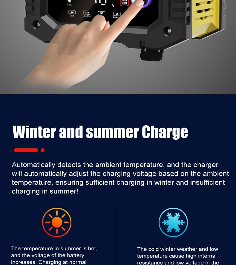 10A portable 12V 24V motorcycle battery charger, portable car battery charger  FPT-100