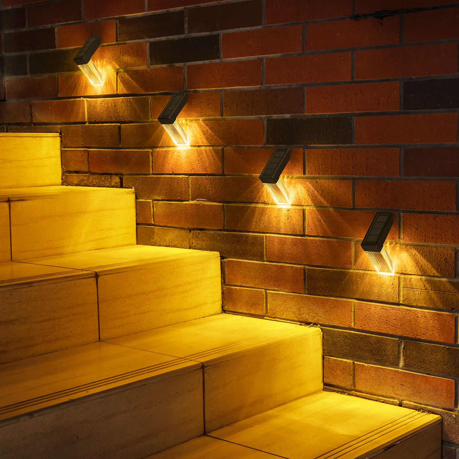 2 pcs/lot solar LED light right Angle stair light L light stair step light Outdoor garden decoration courtyard wall light Outdoor waterproof intelligent induction warm light + colorful RGB  DS801