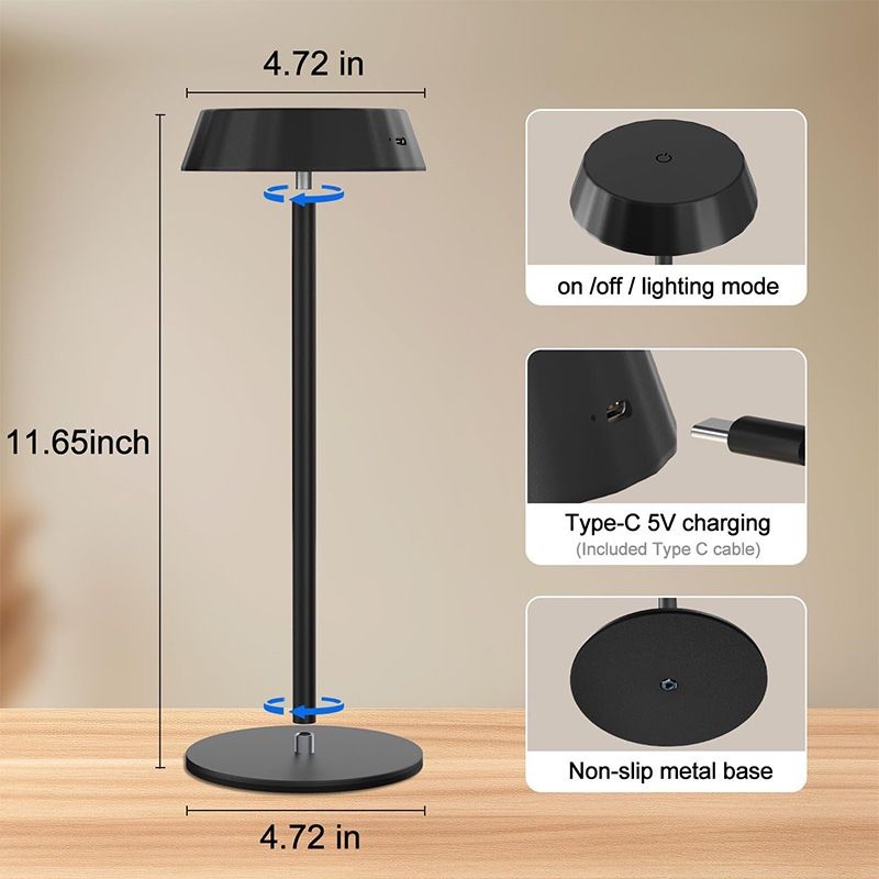 Desktop lamp, night light, study light, bedroom bar counter, dining table, etc. Touch switch, three-color temperature adjustment, 2000mah charging  TD03
