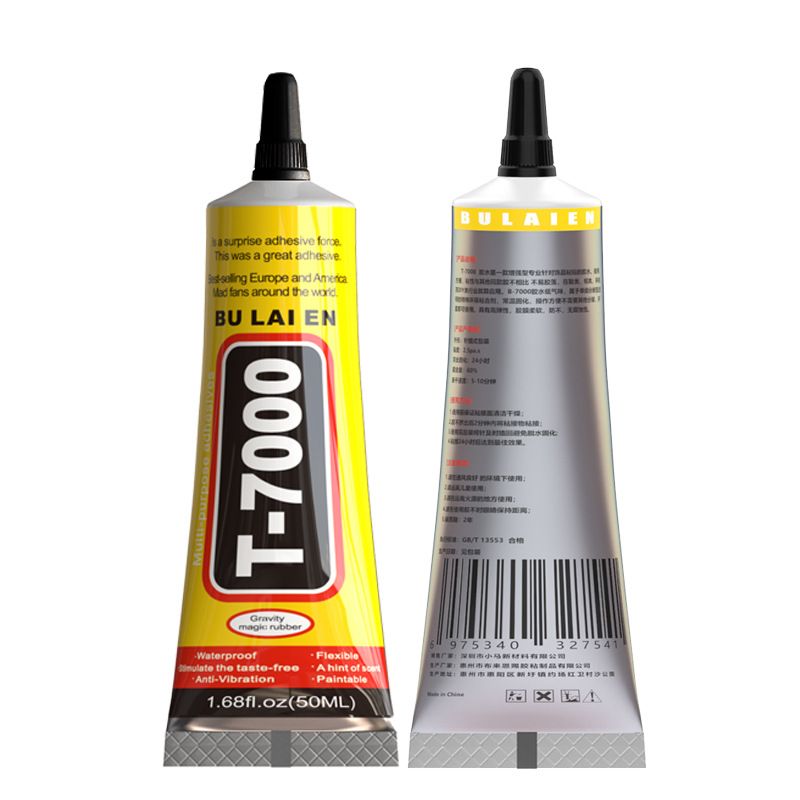 Mobile phone screen glue repair glue DIY stick drill universal super glue resin glue BULAIEN T7000 black glue with needle 50ml Other T7000