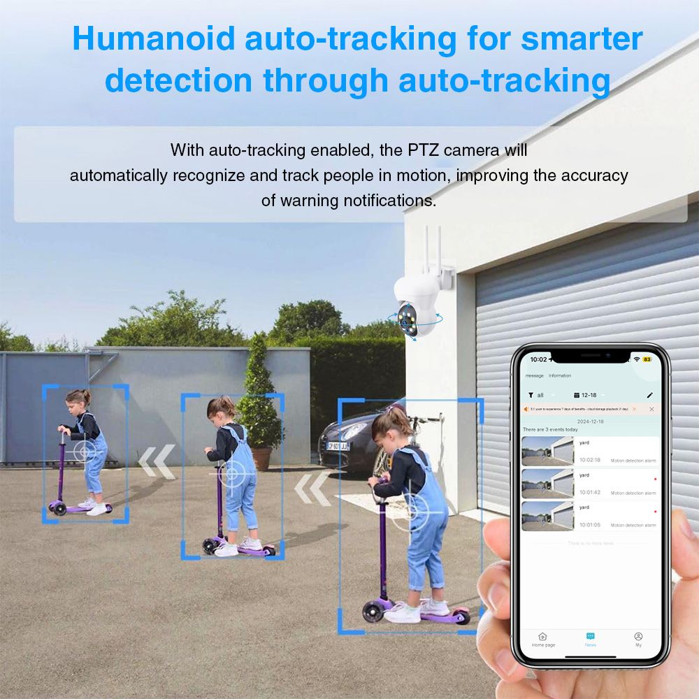 The K21 outdoor security camera is suitable for remote monitoring, high-definition 1080p, 92° viewing Angle, direct connection to WiFi, dual-light night vision, DC 5V power supply, and is applicable to homes, stores, supermarkets, factories and other places  K21