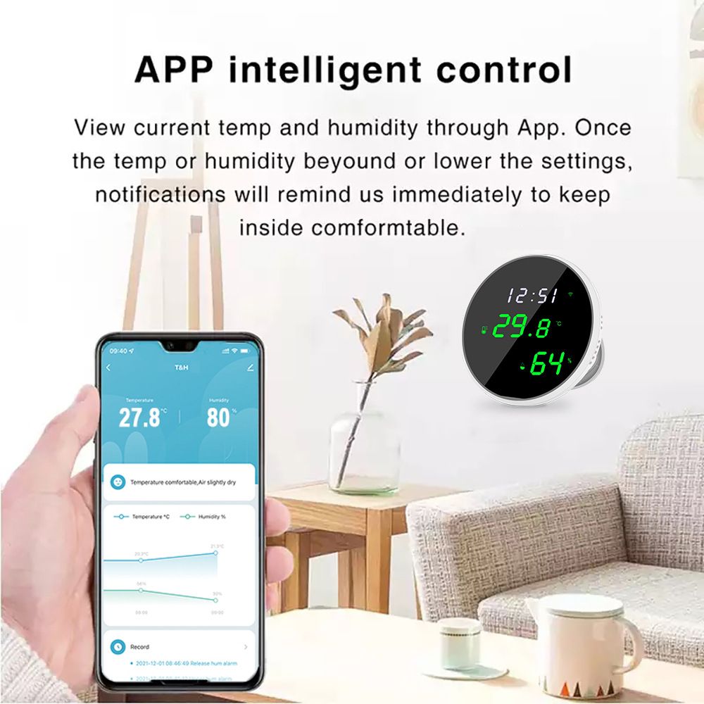 tuya APP WiFi Temperature and Humidity sensor Detector WIFI wireless temperature and humidity USB power supply real-time report  WL-TH03