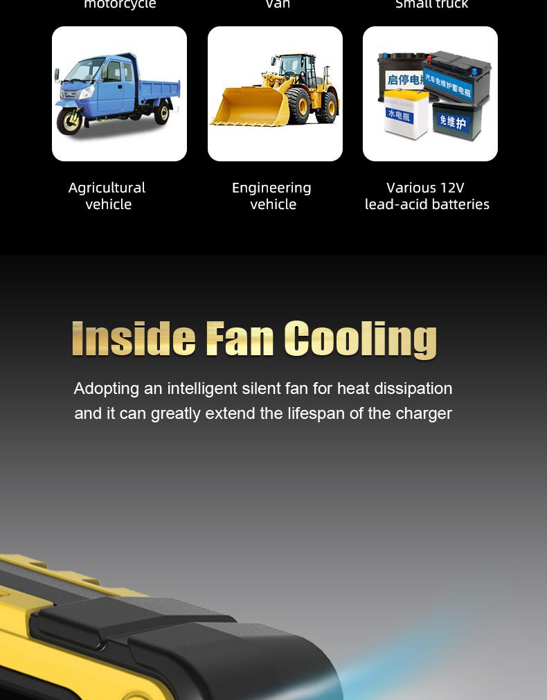 12V charger, motorcycle battery charger, car battery charger, automatic stop when fully charged, 6A  FBC1206E